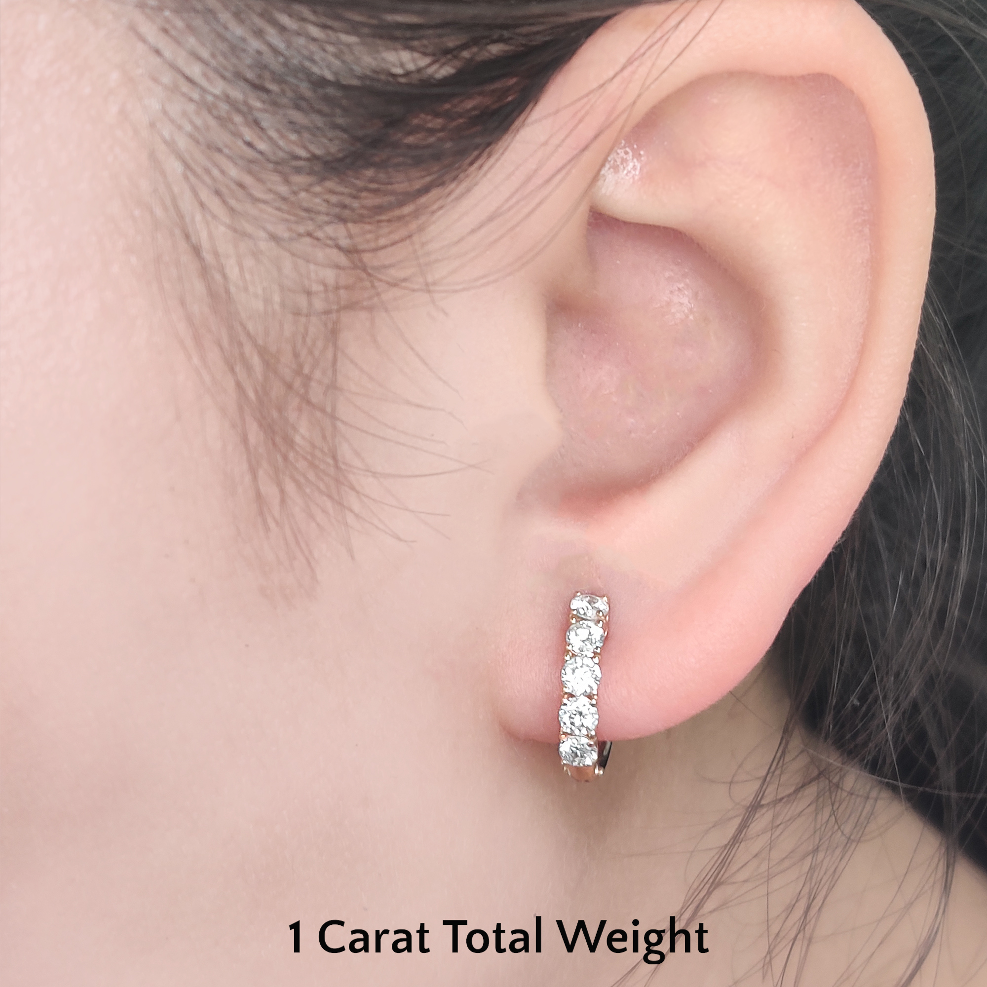 1 Ct. Diamond Small Hoop Earring